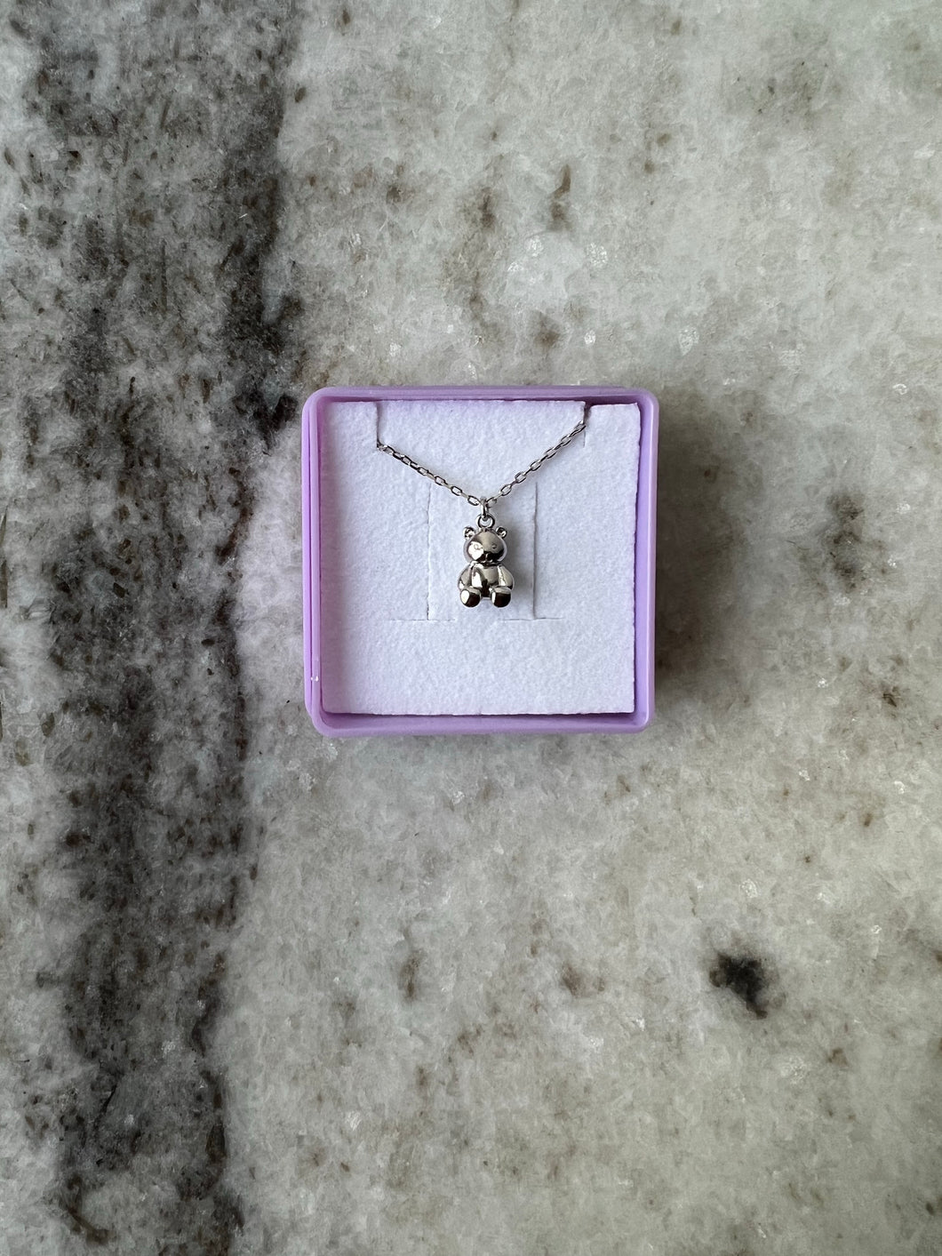 Silver Teddybear necklace