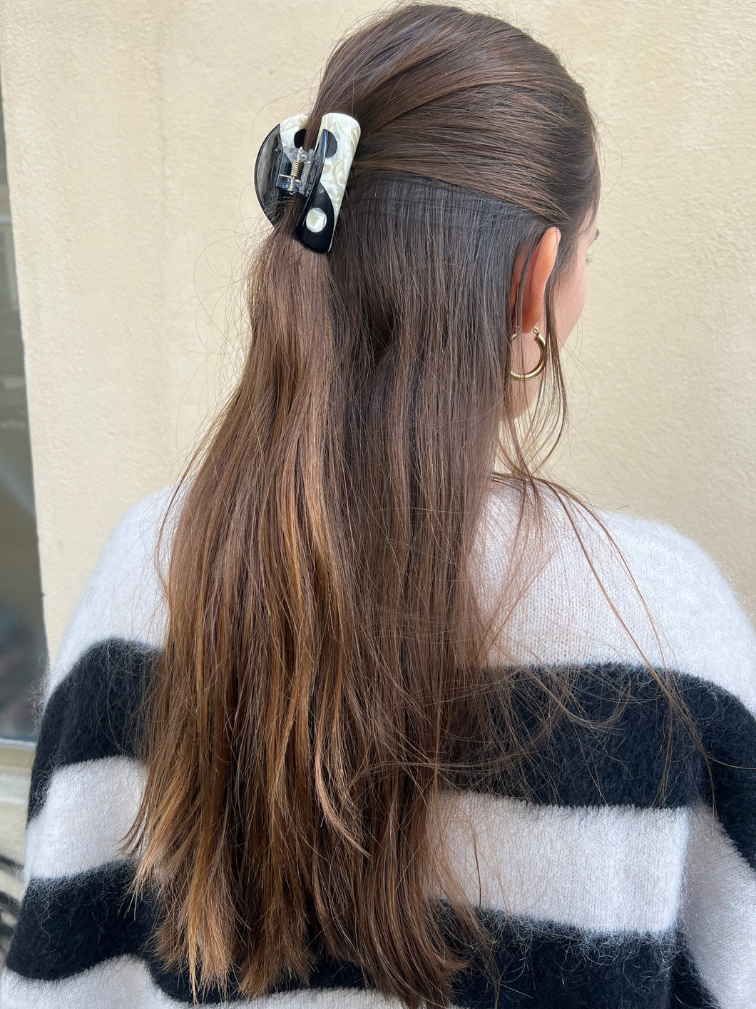 Mini Black Yin & Yang Hair Clip